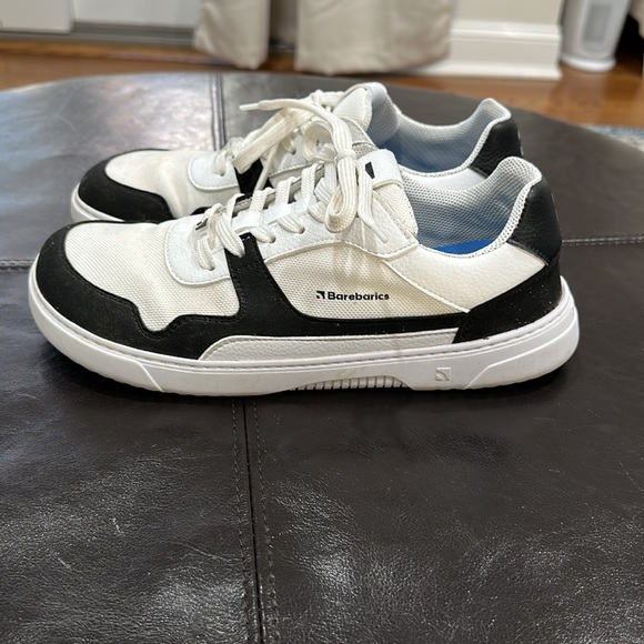 Barebarics Zing White and Black Barefoot Sneakers - Picture 2 of 4